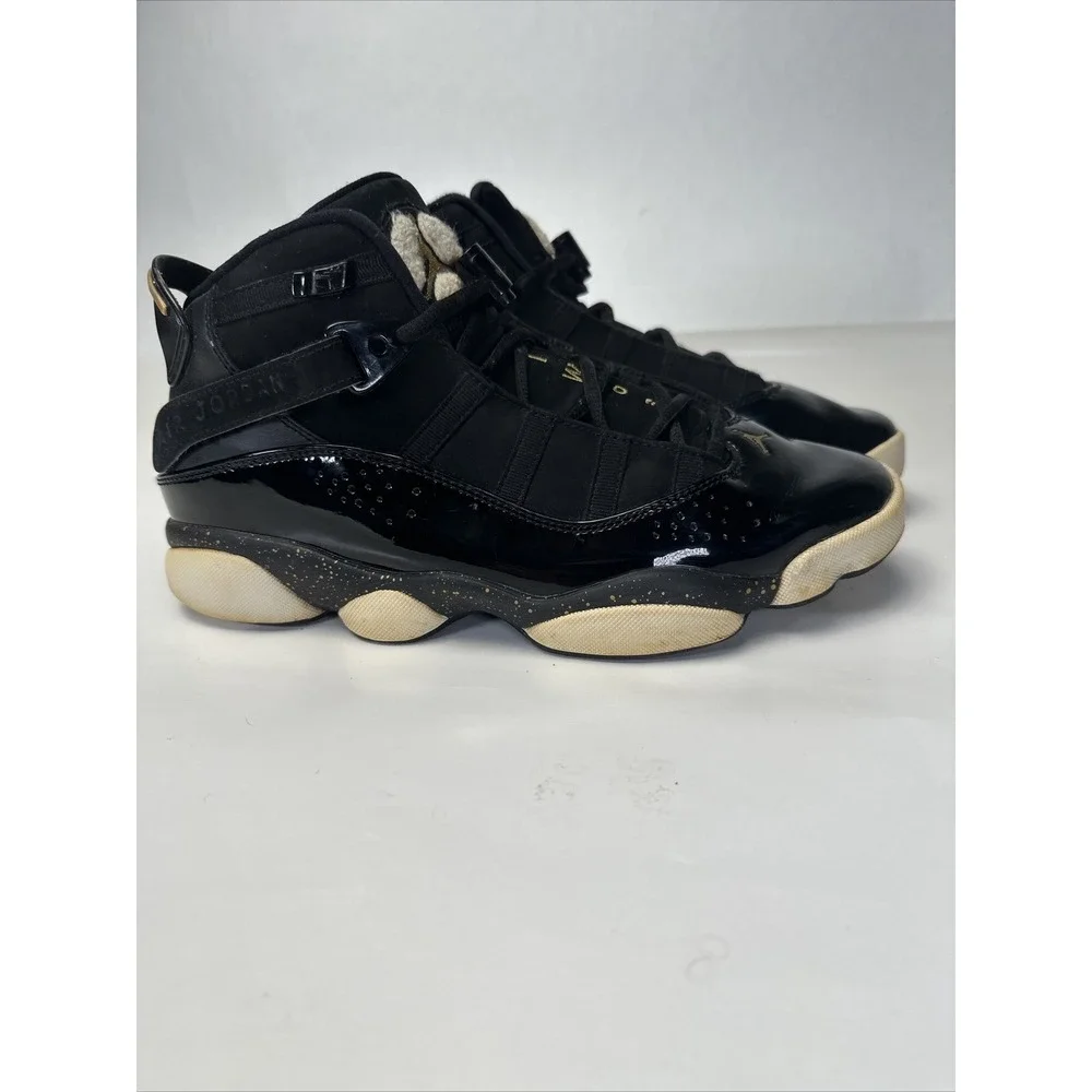 Nike Air Jordan 6 Rings Black Metalic Gold 322992-007 Basketball Shoes‎ 8